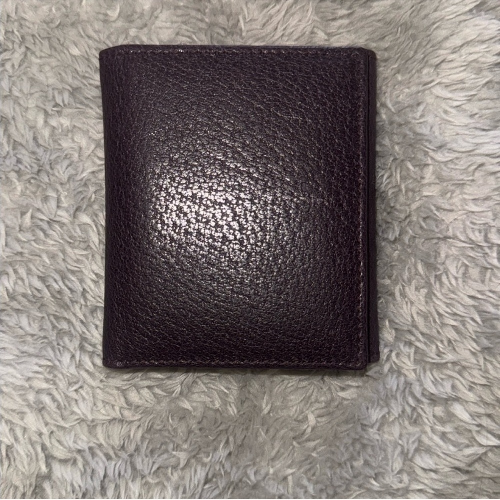 Vintage Gucci aubergine and mustard silk lined travel purse photo holder NWOT